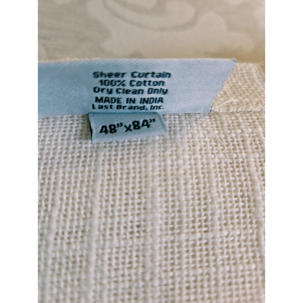 Quince 100% Cotton Sheer Curtains Set of 2 48" X 84" Cream NEW! Open Box $89 - Picture 9 of 10
